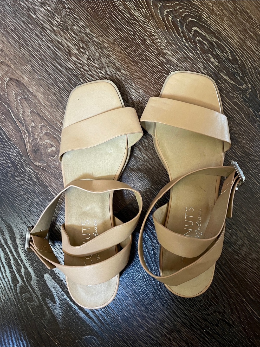 Tan Strappy Block Heel Sandals
